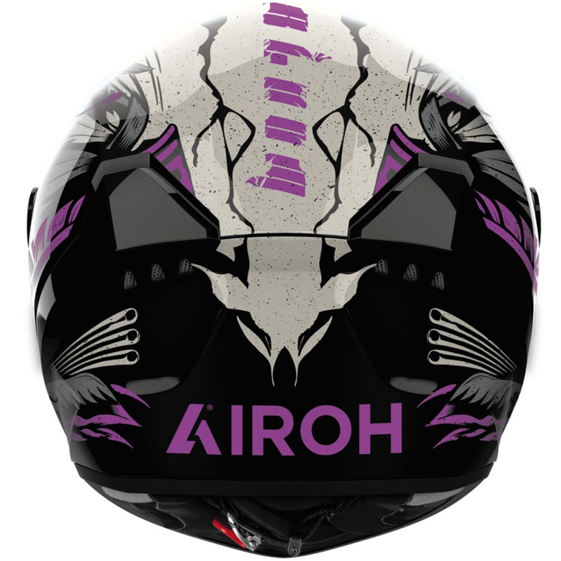 Casque moto intégral Airoh CONNOR Bloom noir brillant-gris-violet