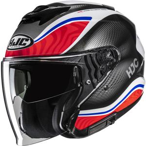 Casque moto jet HJC i31 Depe MC21 noir-blanc-rouge-bleu
