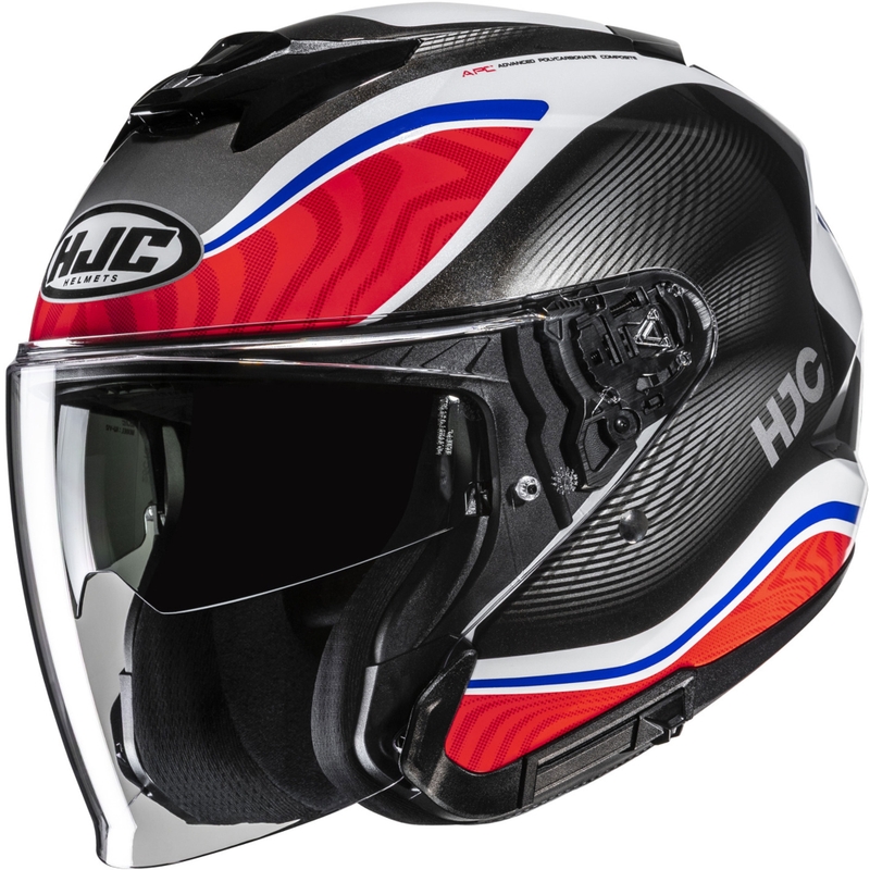 Casque moto jet HJC i31 Depe MC21 noir-blanc-rouge-bleu