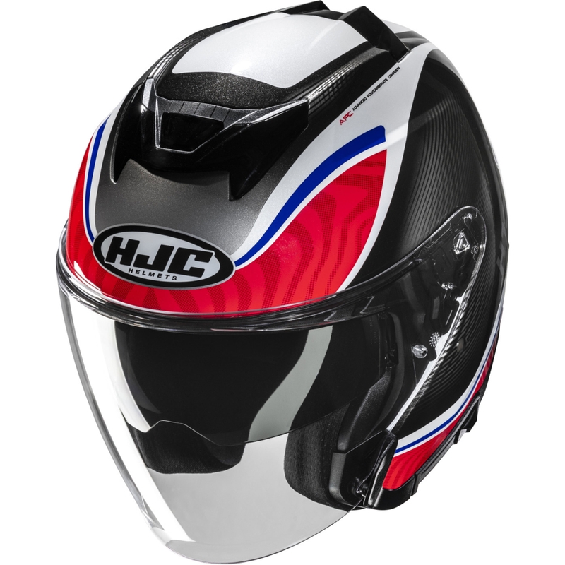 Casque moto jet HJC i31 Depe MC21 noir-blanc-rouge-bleu