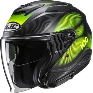 Casque moto jet HJC i31 Depe MC3HSF noir-jaune fluo