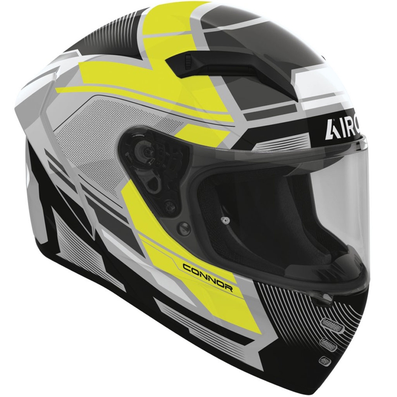 Casque moto intégral Airoh CONNOR Ego jaune fluo brillant
