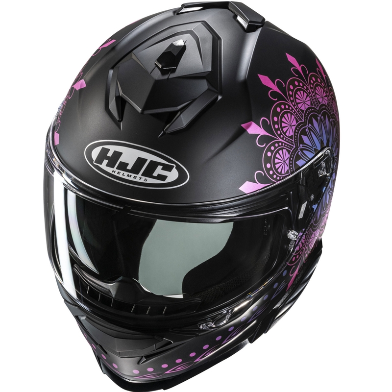 Casque moto intégral HJC i71 Niel MC28SF noir-rose