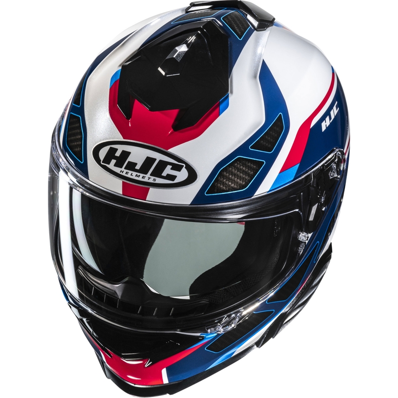 Casque moto intégral HJC i71 Zest MC21 bleu-blanc-rouge