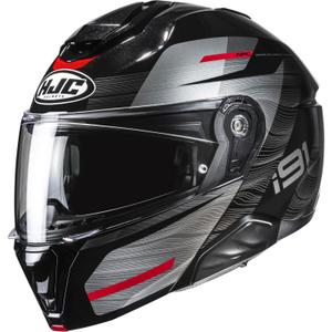 Casque moto modulable HJC i91 Dusk MC1 noir-gris-rouge