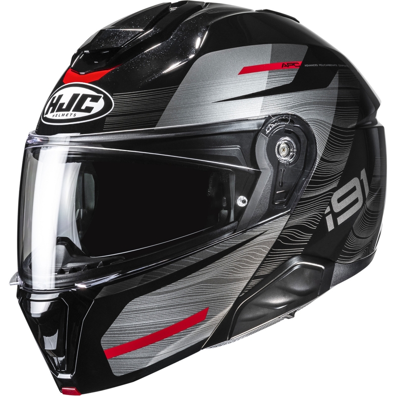 Casque moto modulable HJC i91 Dusk MC1 noir-gris-rouge