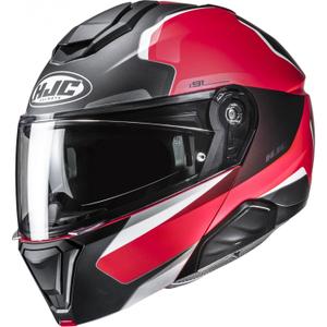 Casque moto modulable HJC i91 Felio MC1SF noir-rouge-blanc