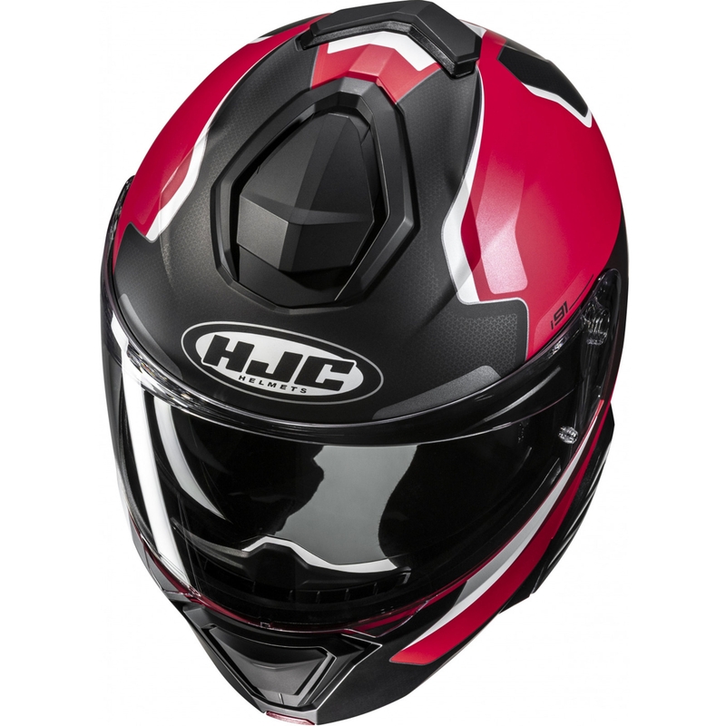 Casque moto modulable HJC i91 Felio MC1SF noir-rouge-blanc