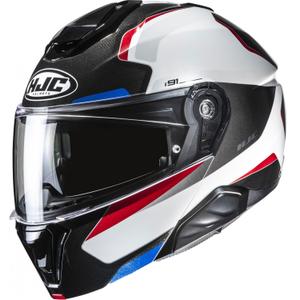 Casque moto modulable HJC i91 Felio MC21 noir-blanc-rouge-bleu