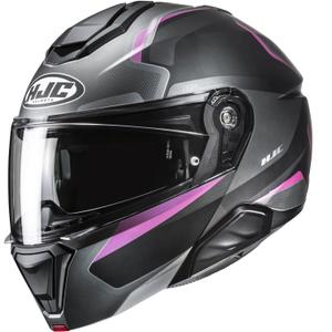 Casque moto modulable HJC i91 Felio MC8SF noir-rose