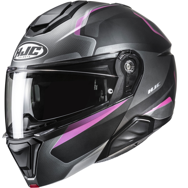 Casque moto modulable HJC i91 Felio MC8SF noir-rose