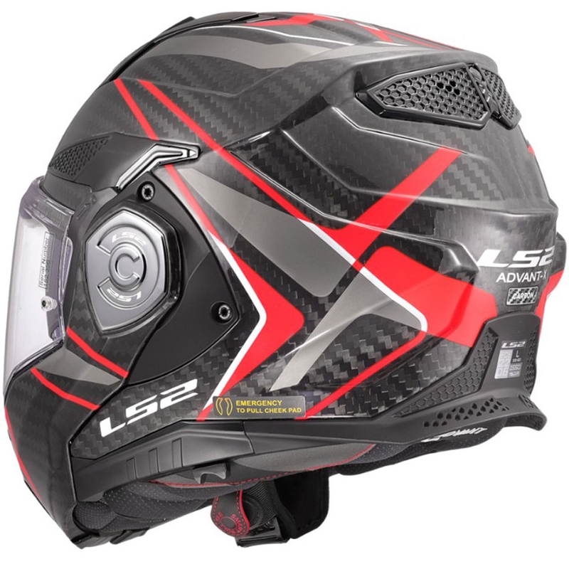 Casque moto modulable LS2 FF901 Advant XC Future II noir-rouge