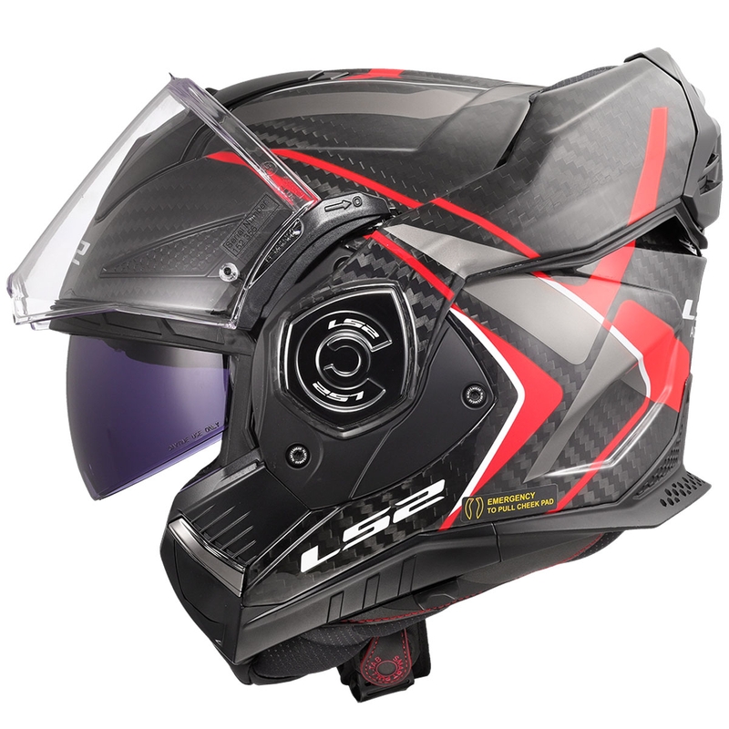 Casque moto modulable LS2 FF901 Advant XC Future II noir-rouge