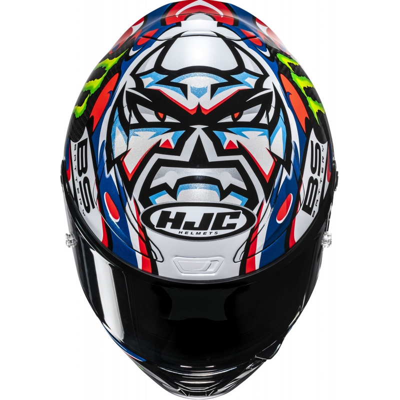Casque moto intégral HJC RPHA 1 V2 CARBON Quartararo Le Mans III MC25 multicolore