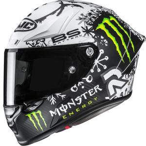 Casque moto intégral HJC RPHA 1 V2 CARBON Snow Diablo MC10SF noir-blanc
