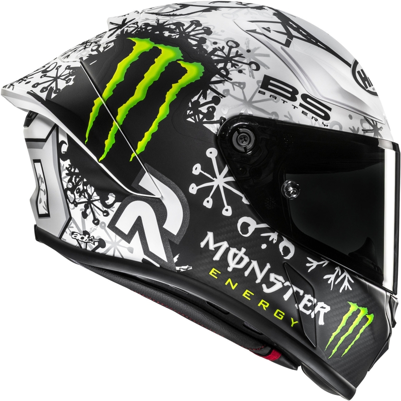 Casque moto intégral HJC RPHA 1 V2 CARBON Snow Diablo MC10SF noir-blanc