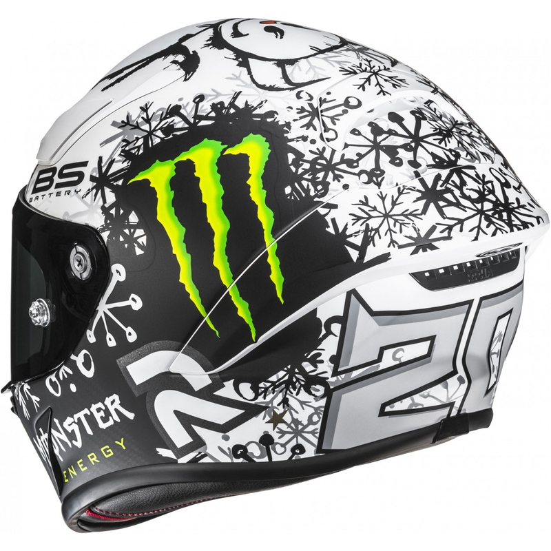 Casque moto intégral HJC RPHA 1 V2 CARBON Snow Diablo MC10SF noir-blanc