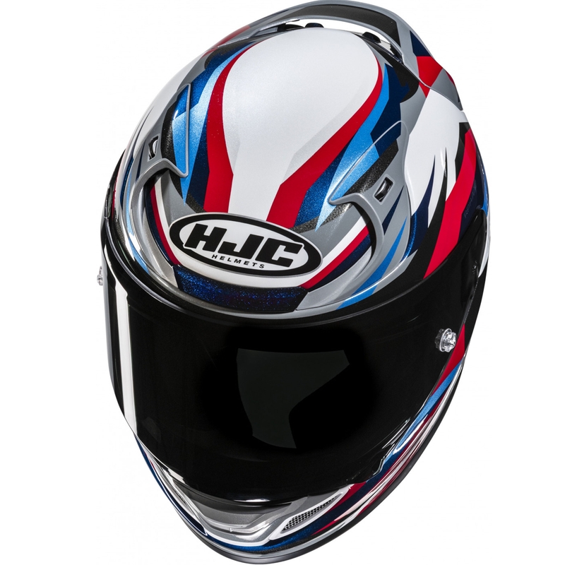 Casque moto intégral HJC RPHA 12 Dravix MC21 blanc-noir-bleu-rouge
