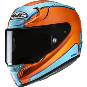Casque moto intégral HJC RPHA 12 Respon MC27SF orange-bleu