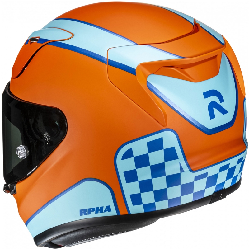Casque moto intégral HJC RPHA 12 Respon MC27SF orange-bleu
