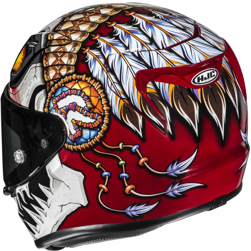 Casque moto intégral HJC RPHA 12 Skully MC1 blanc-rouge