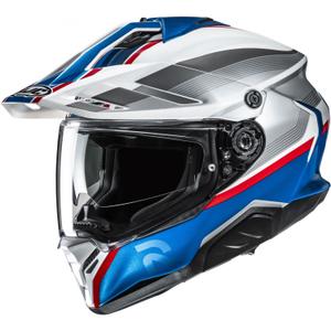 Casque moto enduro HJC RPHA 60 Arbre MC21 blanc-argent-bleu-rouge