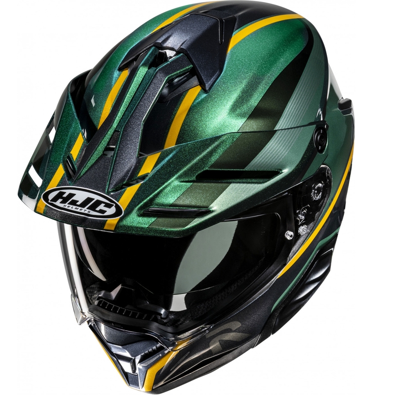 Casque moto enduro HJC RPHA 60 Arbre MC4 vert-noir-jaune