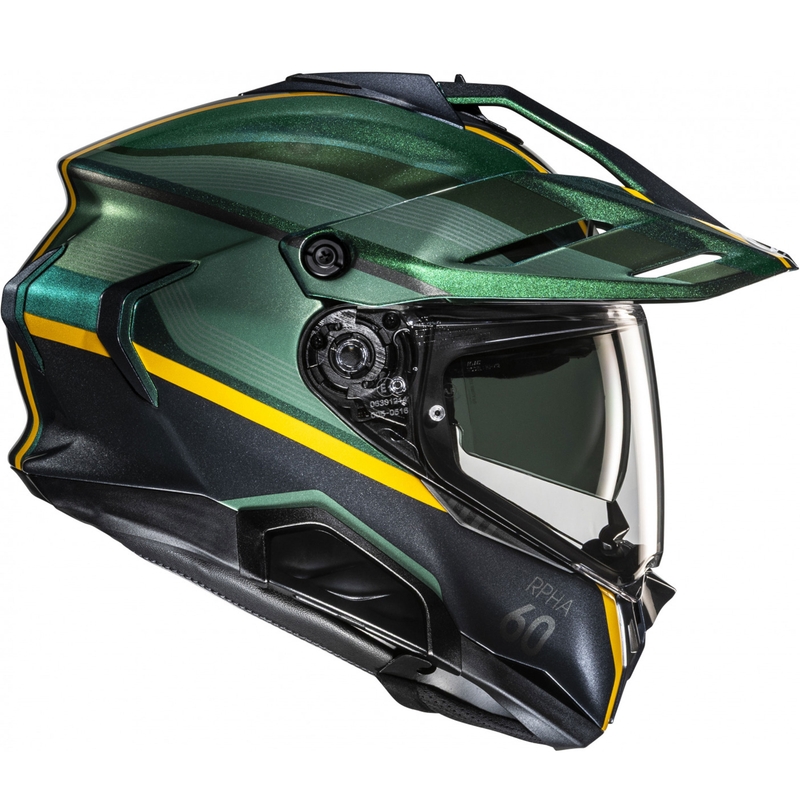 Casque moto enduro HJC RPHA 60 Arbre MC4 vert-noir-jaune