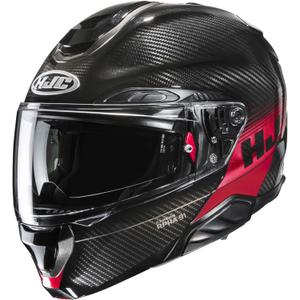 Casque moto modulable HJC RPHA 91 CARBON Elig MC1 noir-rouge