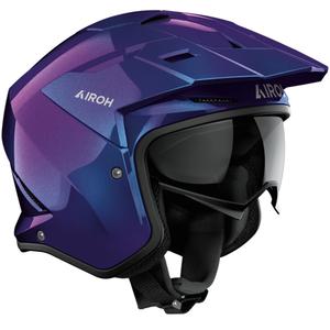 Casque moto trial Airoh Kombakt Shimmer violet-bleu brillant