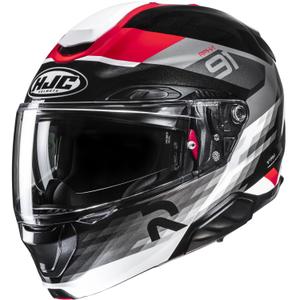 Casque moto modulable HJC RPHA 91 Madal MC1 noir-gris-rouge