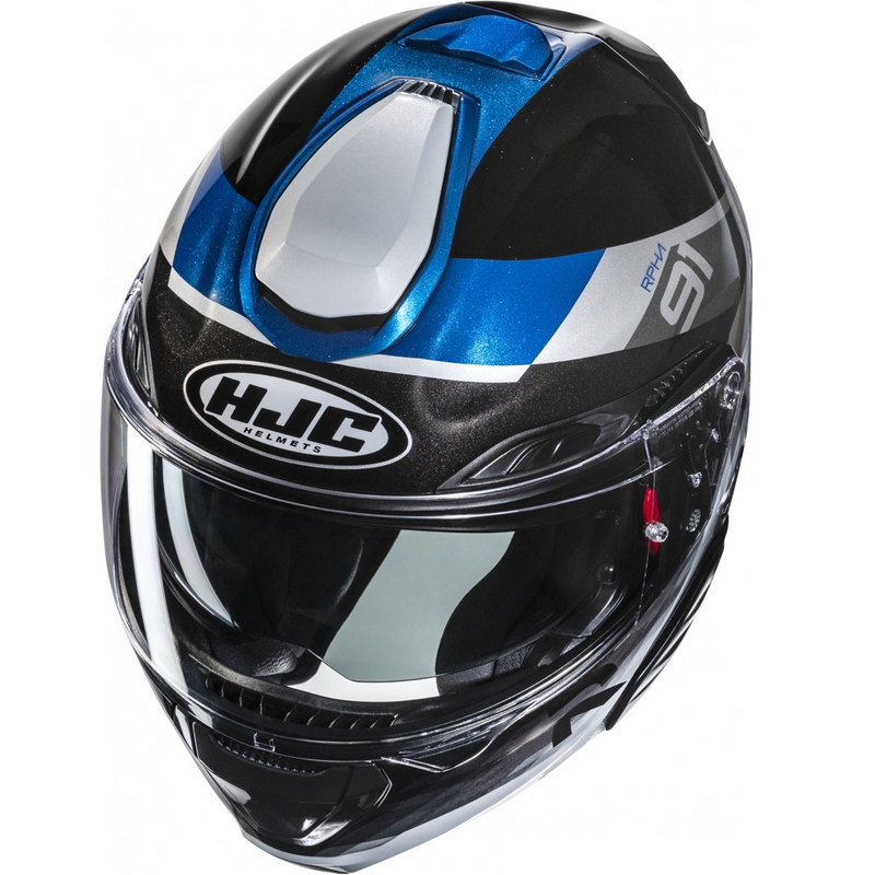 Casque moto modulable HJC RPHA 91 Madal MC2 noir-gris-bleu