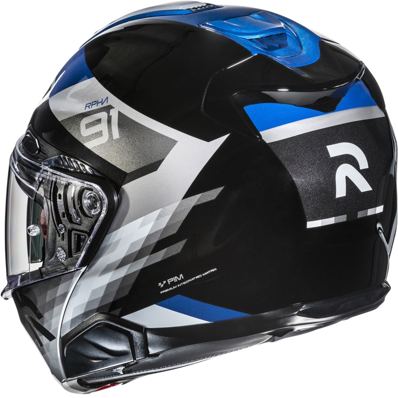 Casque moto modulable HJC RPHA 91 Madal MC2 noir-gris-bleu