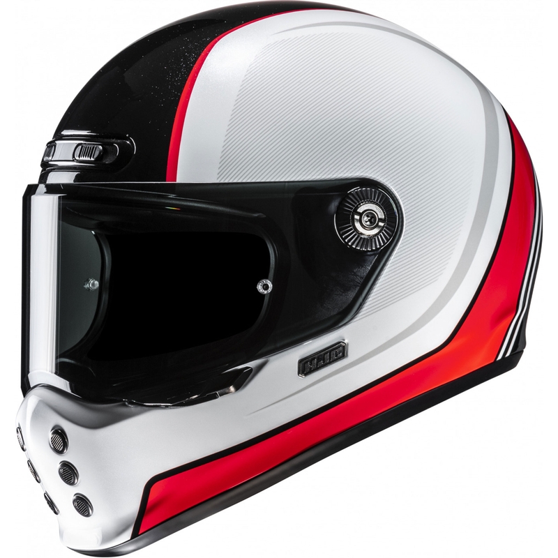 Casque moto intégral HJC V10 Hodu MC1 blanc-noir-rouge