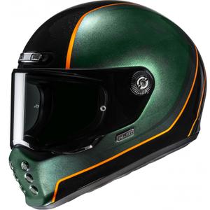Casque moto intégral HJC V10 Hodu MC47 vert-noir-orange