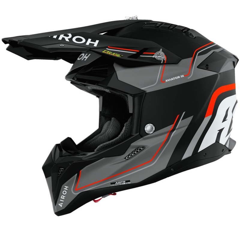 Casque de motocross Airoh Aviator 3 Leader orange mat