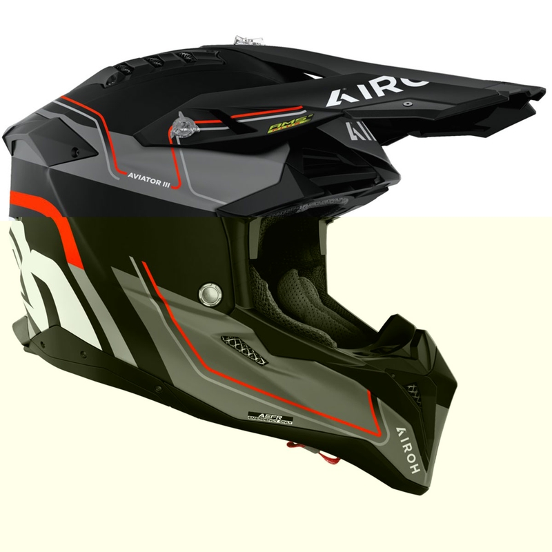 Casque de motocross Airoh Aviator 3 Leader orange mat