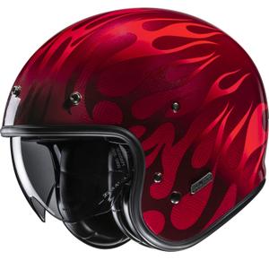 Casque moto jet HJC V31 Firo MC1 rouge