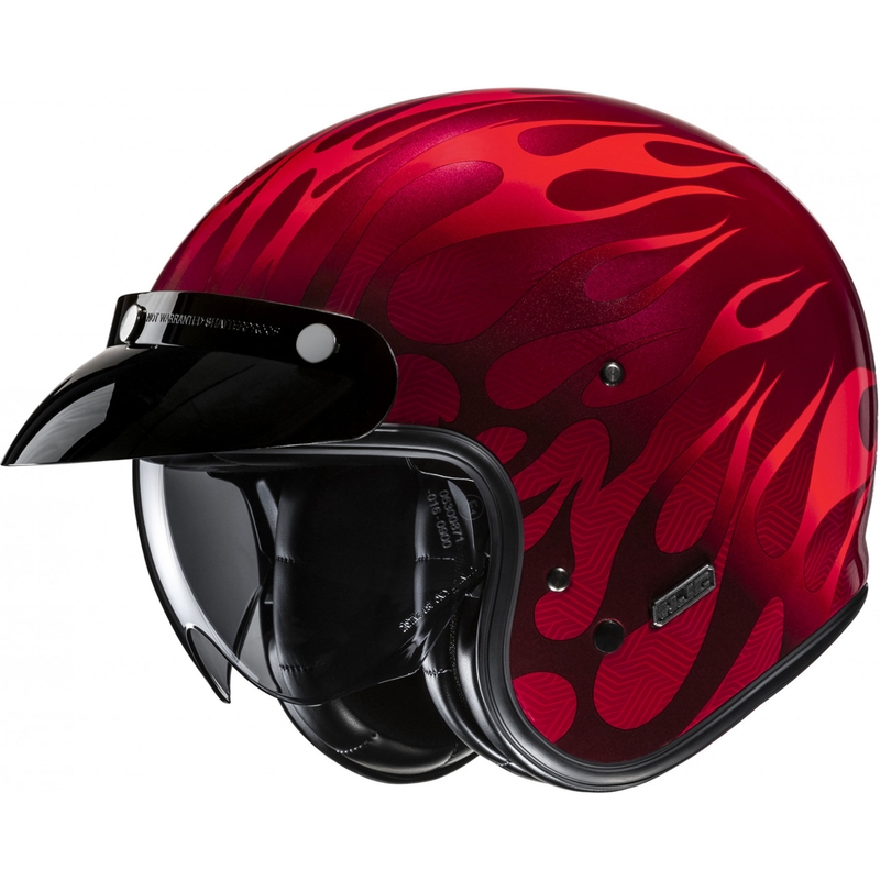Casque moto jet HJC V31 Firo MC1 rouge