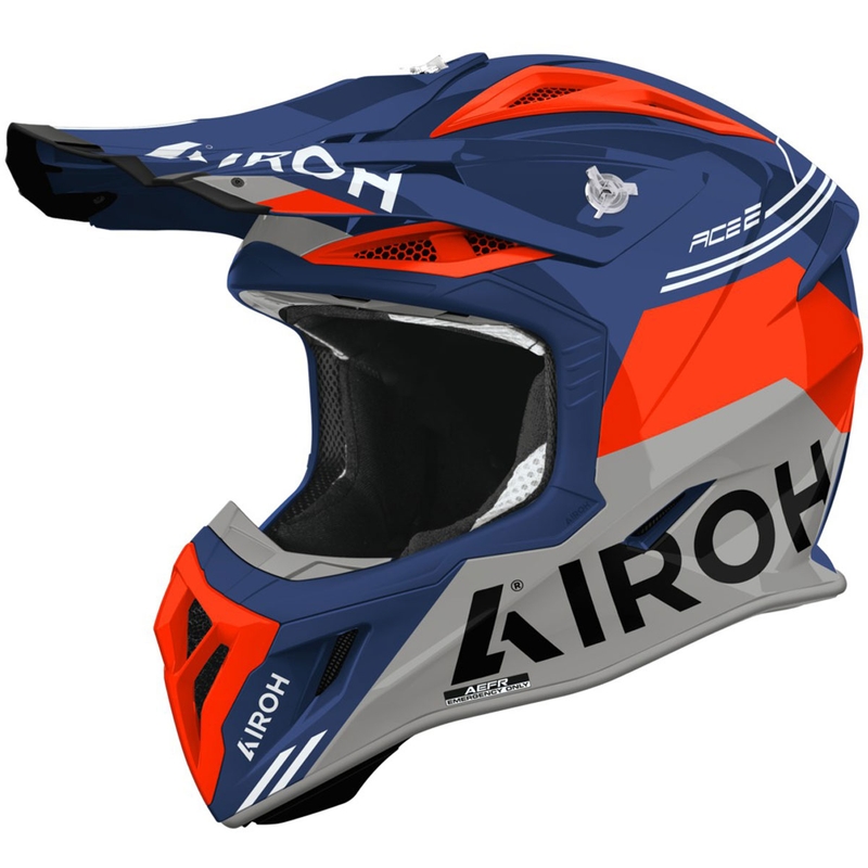 Casque de motocross Airoh Aviator ACE 2 Fury cyan-rouge brillant