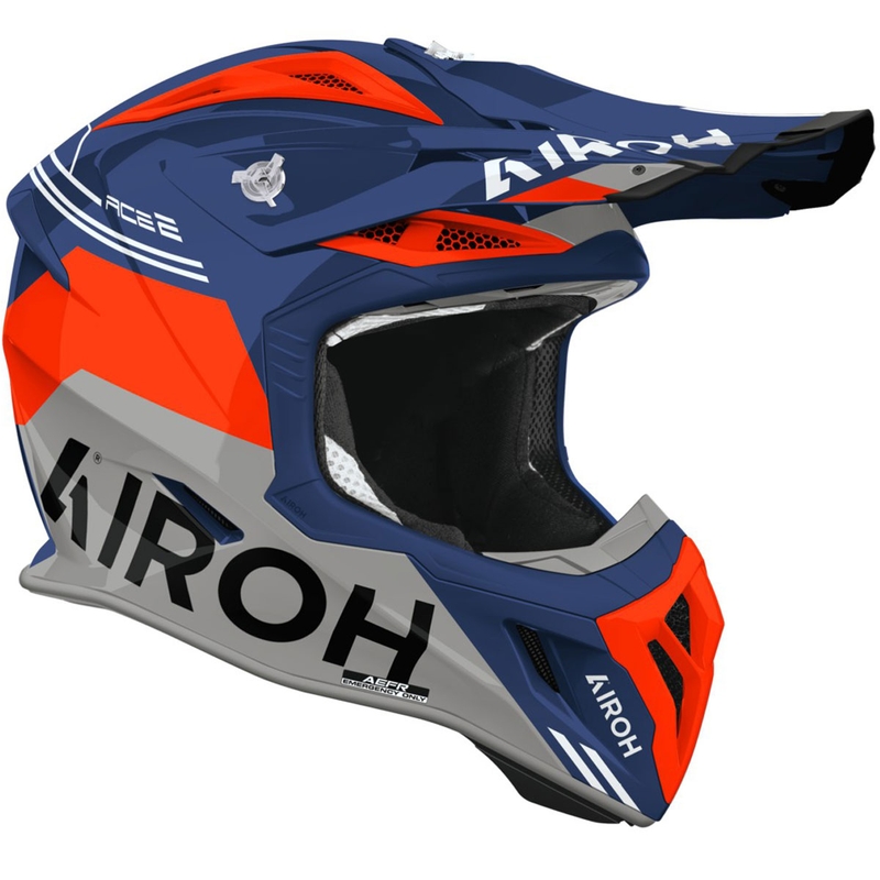 Casque de motocross Airoh Aviator ACE 2 Fury cyan-rouge brillant