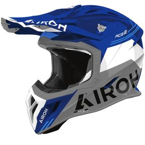 Casque de motocross Airoh Aviator ACE 2 Fury bleu brillant