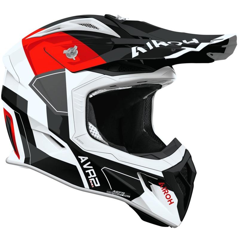 Casque de motocross Airoh Aviator ACE 2 Shield rouge brillant