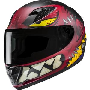 Casque moto intégral enfant HJC Y10 Frank MC1SF rouge-noir-jaune