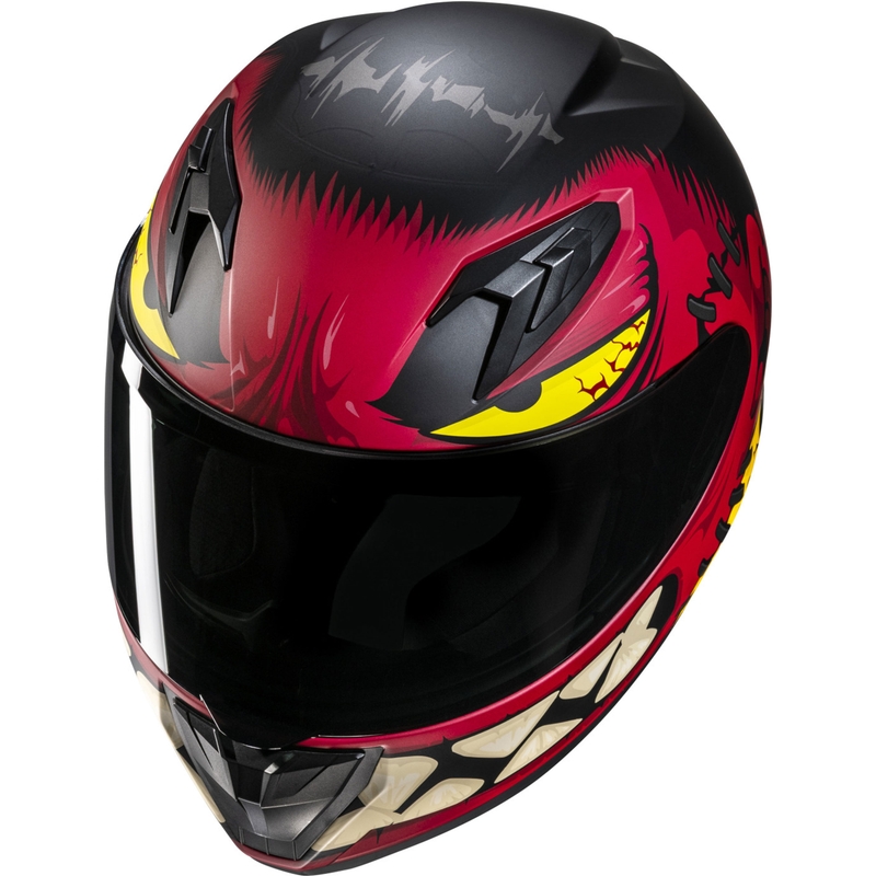 Casque moto intégral enfant HJC Y10 Frank MC1SF rouge-noir-jaune