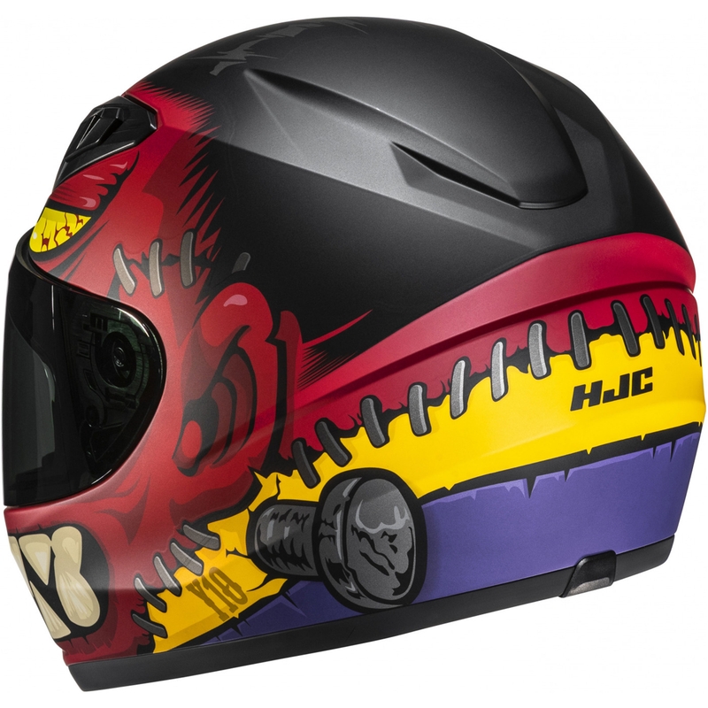Casque moto intégral enfant HJC Y10 Frank MC1SF rouge-noir-jaune