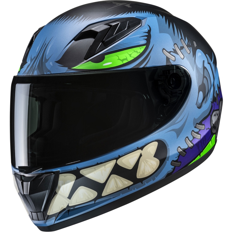 Casque intégral de moto enfant HJC Y10 Frank MC2SF bleu-noir