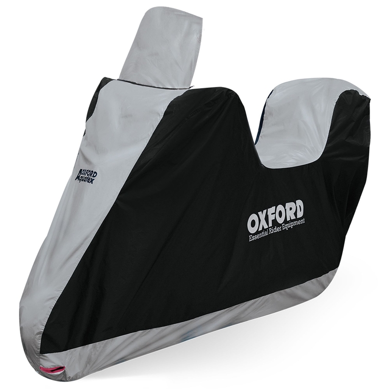 Housse de scooter Oxford Aquatex Highscreen avec espace bagages et plexiglas haut