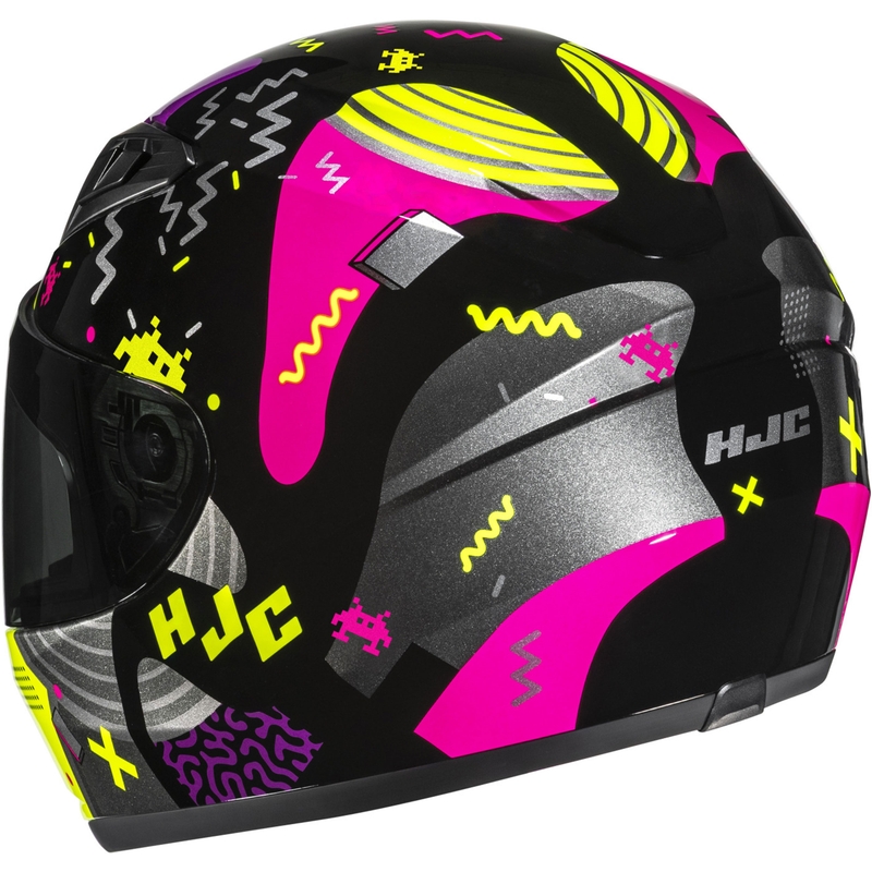 Casque moto intégral enfant HJC Y10 Mika MC3H noir-rose