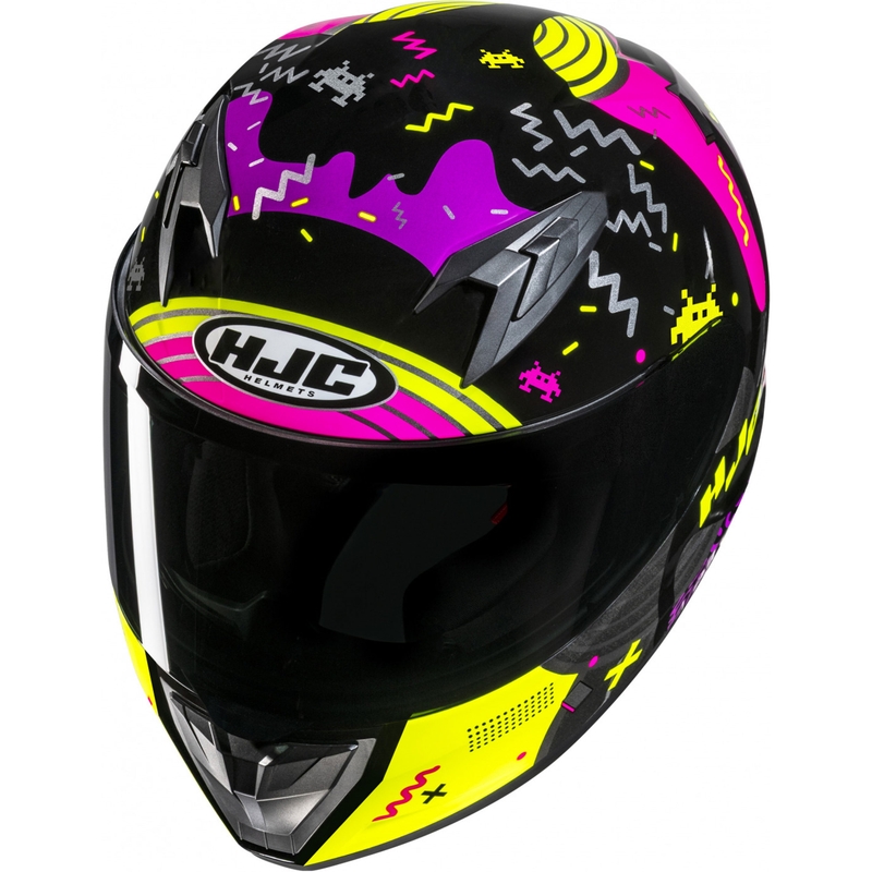 Casque moto intégral enfant HJC Y10 Mika MC3H noir-rose